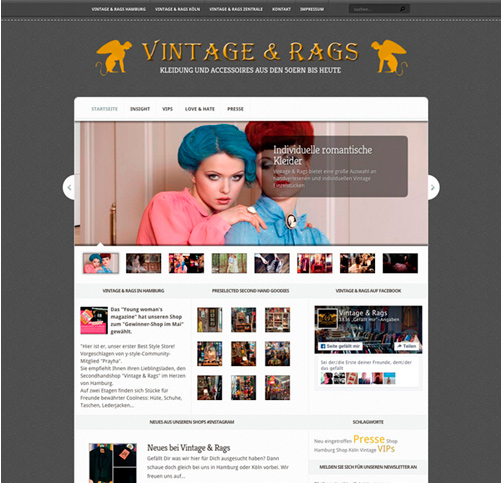 Webseite für Vintage & Rags