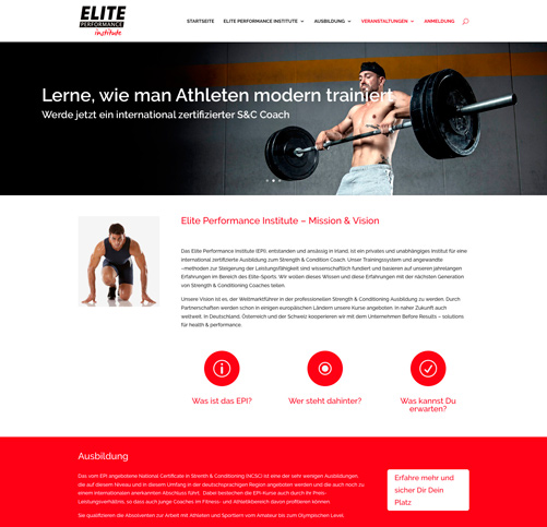 Die PuG unterstützt das Elite Performance Institute